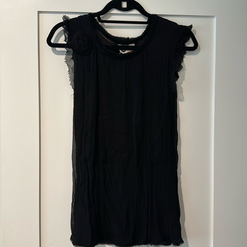 Lanvin silk flower detail top